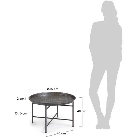 Kave Home - Table Basse Dalinea Noire Ronde Ø 65 Cm En Acier - Gris 6 Kave Home - Table Basse Dalinea Noire Ronde Ø 65 Cm En Acier - Gris – Image 4