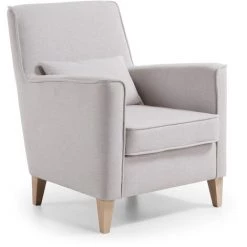 KAVE HOME Soldes 2022 16 Kave Home - Fauteuil Glam Beige à Accoudoirs Et Pieds En Bois Massif De Hêtre - Beige
