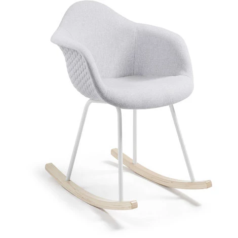 Kave Home - Fauteuil à Bascule Kevya Gris Clair Avec Accoudoirs Et Patins En Bois Massif De Hêtre - Gris 3 Kave Home - Fauteuil à Bascule Kevya Gris Clair Avec Accoudoirs Et Patins En Bois Massif De Hêtre - Gris