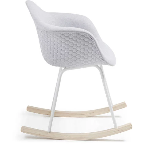 Kave Home - Fauteuil à Bascule Kevya Gris Clair Avec Accoudoirs Et Patins En Bois Massif De Hêtre - Gris 4 Kave Home - Fauteuil à Bascule Kevya Gris Clair Avec Accoudoirs Et Patins En Bois Massif De Hêtre - Gris – Image 2