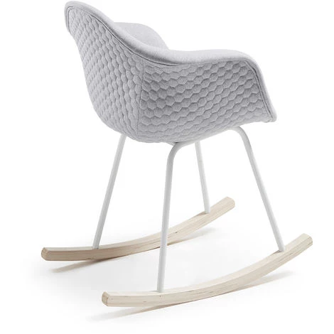 Kave Home - Fauteuil à Bascule Kevya Gris Clair Avec Accoudoirs Et Patins En Bois Massif De Hêtre - Gris 5 Kave Home - Fauteuil à Bascule Kevya Gris Clair Avec Accoudoirs Et Patins En Bois Massif De Hêtre - Gris – Image 3