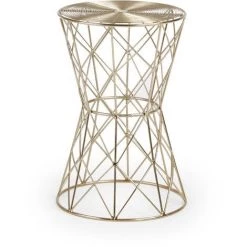 Kave Home - Table D'appoint Iode Doré Ronde Ø 33 Cm En Acier - Doré