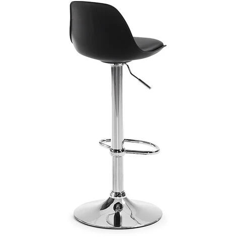 Kave Home - Tabouret De Bar Orlando-T Noir Avec Hauteur Réglable 60-82 Cm, Dossier, Siège Tapissé En Polyuréthane Et Pied En Acier - Noir 4 Kave Home - Tabouret De Bar Orlando-T Noir Avec Hauteur Réglable 60-82 Cm, Dossier, Siège Tapissé En Polyuréthane Et Pied En Acier - Noir – Image 2