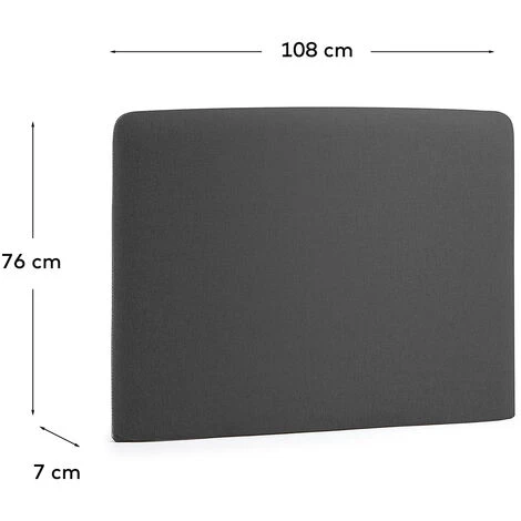 Kave Home - Tète De Lit Dyla Graphite 108 X 76 Cm En Bois Et Mousse De Polyuréthane Rembourré Avec Tissu Traitement Anti-taches Pour Lit De 90 Cm - Noir 4 Kave Home - Tète De Lit Dyla Graphite 108 X 76 Cm En Bois Et Mousse De Polyuréthane Rembourré Avec Tissu Traitement Anti-taches Pour Lit De 90 Cm - Noir – Image 2