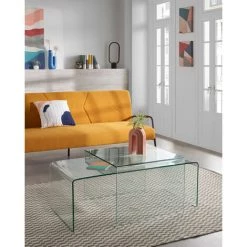 Kave Home - Table D'appoint Burano Transparent Carrée 60 X 60 Cm En Verre Trempé - Transparent 6 Kave Home - Table D'appoint Burano Transparent Carrée 60 X 60 Cm En Verre Trempé - Transparent -KAVE HOME Soldes 2022 12369746 2