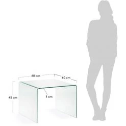 Kave Home - Table D'appoint Burano Transparent Carrée 60 X 60 Cm En Verre Trempé - Transparent 7 Kave Home - Table D'appoint Burano Transparent Carrée 60 X 60 Cm En Verre Trempé - Transparent -KAVE HOME Soldes 2022 12369746 3