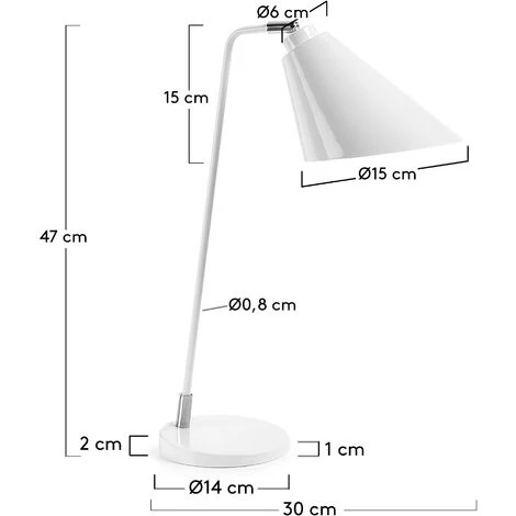 Kave Home - Lampe De Table Tipir Blanche En Acier - Blanc 5 Kave Home - Lampe De Table Tipir Blanche En Acier - Blanc – Image 3