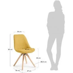 Kave Home - Chaise De Salle à Manger Ralf Moutarde Avec Siège Rembourré Et Pieds En Bois Massif De Hêtre - Moutarde 9 Kave Home - Chaise De Salle à Manger Ralf Moutarde Avec Siège Rembourré Et Pieds En Bois Massif De Hêtre - Moutarde -KAVE HOME Soldes 2022 12369767 4