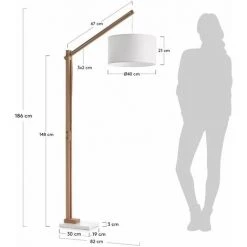 Kave Home - Lampadaire Riaz Blache En Bois Massif De Hêtre, Base En Acier Et 100% Coton - Blanc 7 Kave Home - Lampadaire Riaz Blache En Bois Massif De Hêtre, Base En Acier Et 100% Coton - Blanc -KAVE HOME Soldes 2022 12369785 3