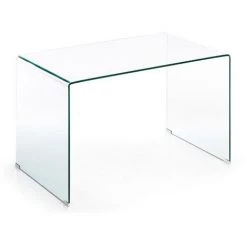 Kave Home - Bureau Burano Transparente Rectangulaire 125 X 70 Cm En Verre Trempé - Transparent