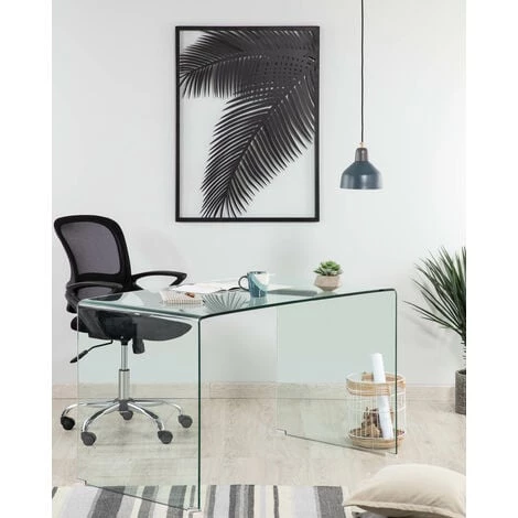 Kave Home - Bureau Burano Transparente Rectangulaire 125 X 70 Cm En Verre Trempé - Transparent 5 Kave Home - Bureau Burano Transparente Rectangulaire 125 X 70 Cm En Verre Trempé - Transparent – Image 3