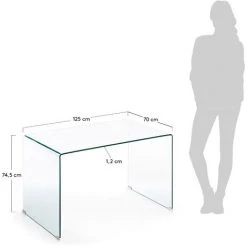Kave Home - Bureau Burano Transparente Rectangulaire 125 X 70 Cm En Verre Trempé - Transparent 9 Kave Home - Bureau Burano Transparente Rectangulaire 125 X 70 Cm En Verre Trempé - Transparent -KAVE HOME Soldes 2022 12369790 4