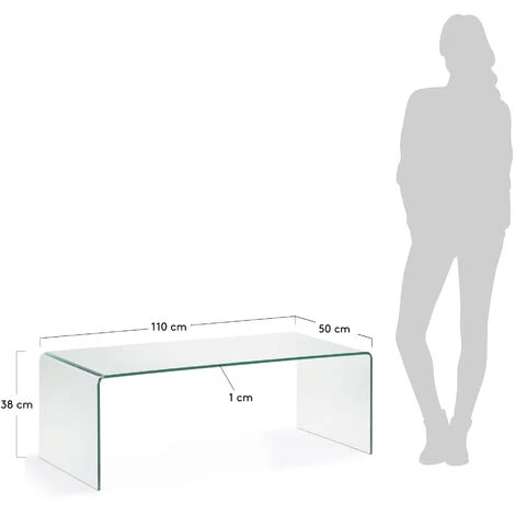Kave Home - Table Basse Burano Transparent Rectangulaire 110 X 50 Cm En Verre Trempé - Transparent 6 Kave Home - Table Basse Burano Transparent Rectangulaire 110 X 50 Cm En Verre Trempé - Transparent – Image 4