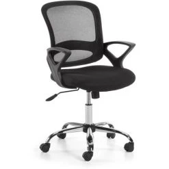 Kave Home - Chaise De Bureau Tangier Noire Avec Accoudoirs Et Roulettes