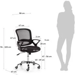 Kave Home - Chaise De Bureau Tangier Noire Avec Accoudoirs Et Roulettes 11 Kave Home - Chaise De Bureau Tangier Noire Avec Accoudoirs Et Roulettes -KAVE HOME Soldes 2022 12369799 5