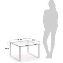 Kave Home - Table Basse Sivan Transparent Carrée 60 X 60 Cm En Verre Trempé Et Pieds En Acier Blanc - Blanc 7 Kave Home - Table Basse Sivan Transparent Carrée 60 X 60 Cm En Verre Trempé Et Pieds En Acier Blanc - Blanc -KAVE HOME Soldes 2022 12369813 3