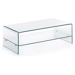 Kave Home - Table Basse Burano Transparent Rectangulaire 110 X 50 Cm En Verre Trempé Avec Plateau - Transparent