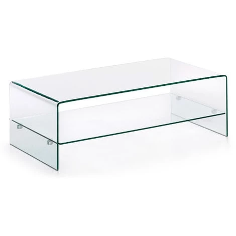 Kave Home - Table Basse Burano Transparent Rectangulaire 110 X 50 Cm En Verre Trempé Avec Plateau - Transparent 3 Kave Home - Table Basse Burano Transparent Rectangulaire 110 X 50 Cm En Verre Trempé Avec Plateau - Transparent