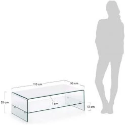 Kave Home - Table Basse Burano Transparent Rectangulaire 110 X 50 Cm En Verre Trempé Avec Plateau - Transparent 9 Kave Home - Table Basse Burano Transparent Rectangulaire 110 X 50 Cm En Verre Trempé Avec Plateau - Transparent -KAVE HOME Soldes 2022 12369814 4
