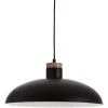 Kave Home - Suspension Gotram Noir 1 Ampoule En Acier Et Bois - Noir -KAVE HOME Soldes 2022 12369816 1