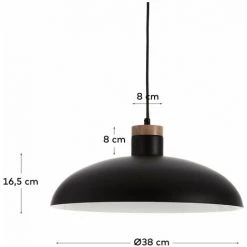 Kave Home - Suspension Gotram Noir 1 Ampoule En Acier Et Bois - Noir 7 Kave Home - Suspension Gotram Noir 1 Ampoule En Acier Et Bois - Noir -KAVE HOME Soldes 2022 12369816 3