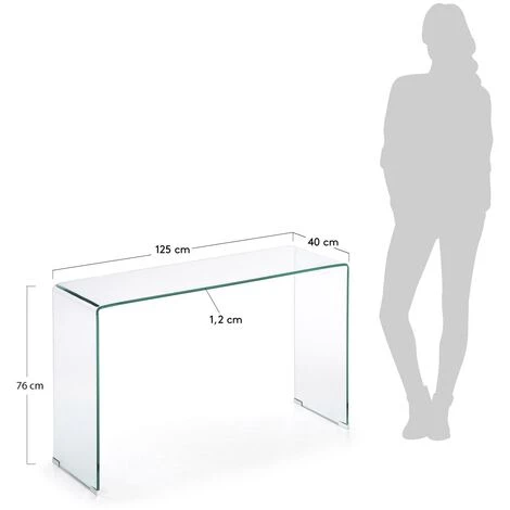 Kave Home - Console Burano Transparent Rectangulaire 125 X 78 Cm En Verre Trempé - Transparent 6 Kave Home - Console Burano Transparent Rectangulaire 125 X 78 Cm En Verre Trempé - Transparent – Image 4