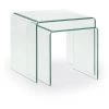 Kave Home - Lot De 2 Tables D'appoint Burano Transparent Rectangulaire 50 X 45 / 42 X 40 Cm En Verre Trempé - Transparent 2 Kave Home - Lot De 2 Tables D'appoint Burano Transparent Rectangulaire 50 X 45 / 42 X 40 Cm En Verre Trempé - Transparent -KAVE HOME Soldes 2022 12369862 1