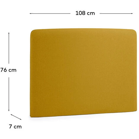 Kave Home - Tète De Lit Dyla Moutarde 108 X 76 Cm En Bois Et Mousse De Polyuréthane Rembourré Avec Tissu Traitement Anti-taches Pour Lit De 90 Cm - Moutarde 5 Kave Home - Tète De Lit Dyla Moutarde 108 X 76 Cm En Bois Et Mousse De Polyuréthane Rembourré Avec Tissu Traitement Anti-taches Pour Lit De 90 Cm - Moutarde – Image 3