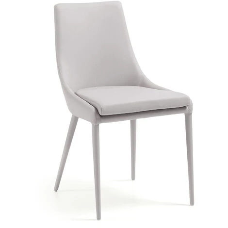 Kave Home - Chaise De Salle à Manger Davi Perle En Polyuréthane Et Pieds En Acier Recouverts - Beige 3 Kave Home - Chaise De Salle à Manger Davi Perle En Polyuréthane Et Pieds En Acier Recouverts - Beige