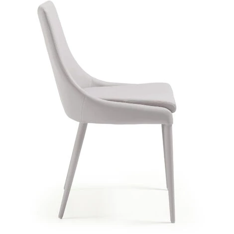 Kave Home - Chaise De Salle à Manger Davi Perle En Polyuréthane Et Pieds En Acier Recouverts - Beige 4 Kave Home - Chaise De Salle à Manger Davi Perle En Polyuréthane Et Pieds En Acier Recouverts - Beige – Image 2