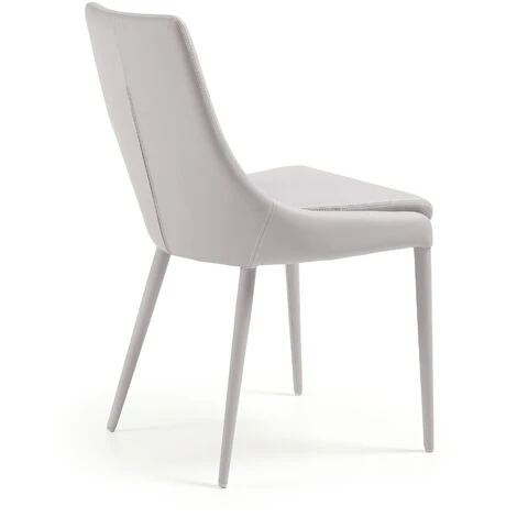 Kave Home - Chaise De Salle à Manger Davi Perle En Polyuréthane Et Pieds En Acier Recouverts - Beige 5 Kave Home - Chaise De Salle à Manger Davi Perle En Polyuréthane Et Pieds En Acier Recouverts - Beige – Image 3
