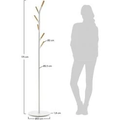 Kave Home - Porte-manteaux Nerb Blanc 175 Cm En Acier Et Bois De Caoutchouc - Blanc 7 Kave Home - Porte-manteaux Nerb Blanc 175 Cm En Acier Et Bois De Caoutchouc - Blanc -KAVE HOME Soldes 2022 12369893 3