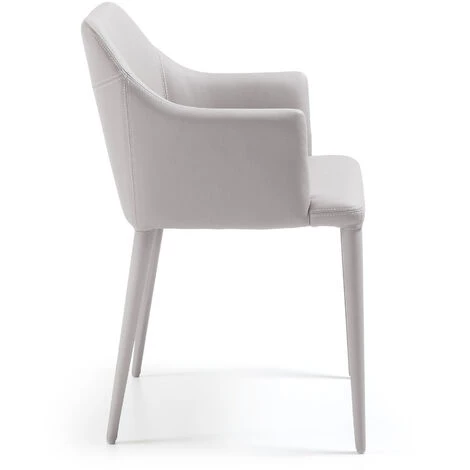 Kave Home - Chaise De Salle à Manger Croft Beige Avec Accoudoirs En Polyuréthane Et Pieds En Acier - Beige 4 Kave Home - Chaise De Salle à Manger Croft Beige Avec Accoudoirs En Polyuréthane Et Pieds En Acier - Beige – Image 2