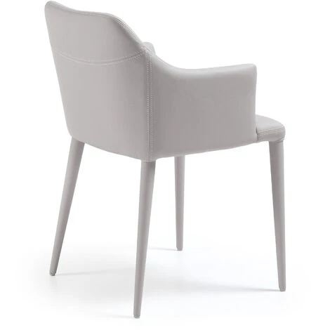 Kave Home - Chaise De Salle à Manger Croft Beige Avec Accoudoirs En Polyuréthane Et Pieds En Acier - Beige 5 Kave Home - Chaise De Salle à Manger Croft Beige Avec Accoudoirs En Polyuréthane Et Pieds En Acier - Beige – Image 3
