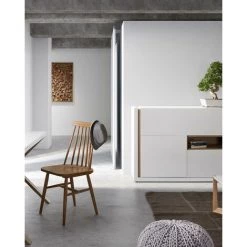 Kave Home - Bureau Working Blanc Rectangulaire 120 X 79 Cm Avec Structure En Bois De Frêne Et Rangement - Blanc -KAVE HOME Soldes 2022 12369904 3