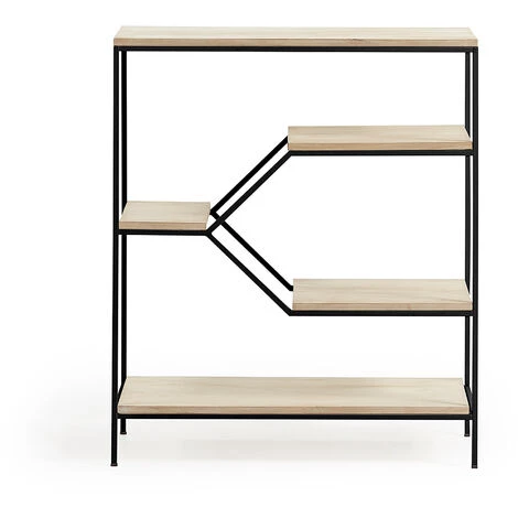 Kave Home - Étagère Push 80 X 93,5 Cm En Bois Massif De Manguier Et Structure En Acier Noir - Naturel 4 Kave Home - Étagère Push 80 X 93,5 Cm En Bois Massif De Manguier Et Structure En Acier Noir - Naturel – Image 2