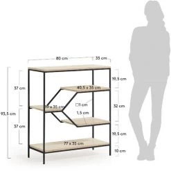 Kave Home - Étagère Push 80 X 93,5 Cm En Bois Massif De Manguier Et Structure En Acier Noir - Naturel 9 Kave Home - Étagère Push 80 X 93,5 Cm En Bois Massif De Manguier Et Structure En Acier Noir - Naturel -KAVE HOME Soldes 2022 12369950 4