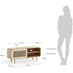 Kave Home - Meuble TV Gerald 120 X 50 Cm Avec Porte En Bois Massif De Manguier - Naturel 11 Kave Home - Meuble TV Gerald 120 X 50 Cm Avec Porte En Bois Massif De Manguier - Naturel -KAVE HOME Soldes 2022 12369981 5