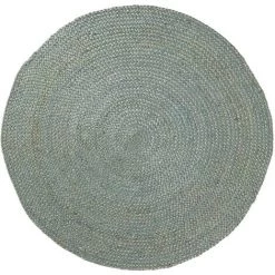 Kave Home - Tapis Doc Turquoise Rond Ø 100 Cm En Jute Naturel - Turquoise