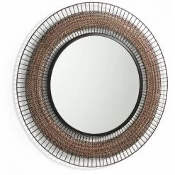 Kave Home - Miroir Rob Noir Rond Ø 90 Cm En Acier - Cuivre