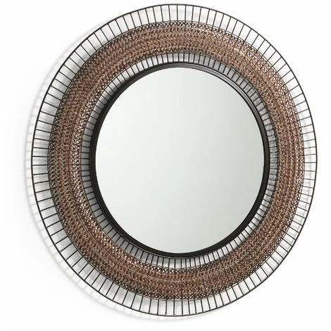 Kave Home - Miroir Rob Noir Rond Ø 90 Cm En Acier - Cuivre 3 Kave Home - Miroir Rob Noir Rond Ø 90 Cm En Acier - Cuivre