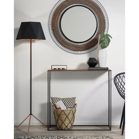 Kave Home - Miroir Rob Noir Rond Ø 90 Cm En Acier - Cuivre 4 Kave Home - Miroir Rob Noir Rond Ø 90 Cm En Acier - Cuivre – Image 2