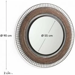 Kave Home - Miroir Rob Noir Rond Ø 90 Cm En Acier - Cuivre 7 Kave Home - Miroir Rob Noir Rond Ø 90 Cm En Acier - Cuivre -KAVE HOME Soldes 2022 12370029 3