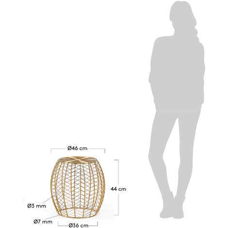Kave Home - Table D'appoint Ronnie Doré Ronde Ø 46 Cm En Acier - Doré 4 Kave Home - Table D'appoint Ronnie Doré Ronde Ø 46 Cm En Acier - Doré – Image 2