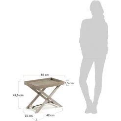 Kave Home - Table D'appoint Pliable Merida Rectangulaire 55 X 35 Cm En Ciment Avec Structure En Bois Massif D'acacia Pour Usage Intérieur Et Extérieur - Gris 9 Kave Home - Table D'appoint Pliable Merida Rectangulaire 55 X 35 Cm En Ciment Avec Structure En Bois Massif D'acacia Pour Usage Intérieur Et Extérieur - Gris -KAVE HOME Soldes 2022 12370143 4