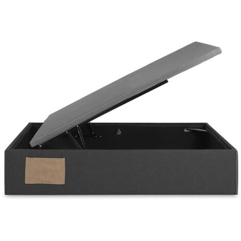 Kave Home - Sommier Coffre Matters 90 X 190 Cm Graphite Avec Structure En Bois Et Mousse De Polyuréthane Rembourré Avec Tissu Traitement Anti-taches - Noir 4 Kave Home - Sommier Coffre Matters 90 X 190 Cm Graphite Avec Structure En Bois Et Mousse De Polyuréthane Rembourré Avec Tissu Traitement Anti-taches - Noir – Image 2