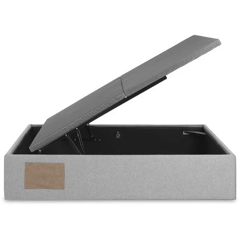 Kave Home - Sommier Coffre Matters 180 X 200 Cm Gris Avec Structure En Bois Et Mousse De Polyuréthane Rembourré Avec Tissu Traitement Anti-taches - Gris 4 Kave Home - Sommier Coffre Matters 180 X 200 Cm Gris Avec Structure En Bois Et Mousse De Polyuréthane Rembourré Avec Tissu Traitement Anti-taches - Gris – Image 2