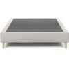 Kave Home - Base De Lit Nikos Beige 140 X 190 Cm Avec Structure En Bois De Hêtre Et Fibre En Tissu Avec Traitement Anti-tâches - Beige -KAVE HOME Soldes 2022 12370499 1