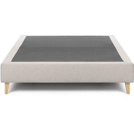 Kave Home - Base De Lit Nikos Beige 140 X 190 Cm Avec Structure En Bois De Hêtre Et Fibre En Tissu Avec Traitement Anti-tâches - Beige 3 Kave Home - Base De Lit Nikos Beige 140 X 190 Cm Avec Structure En Bois De Hêtre Et Fibre En Tissu Avec Traitement Anti-tâches - Beige
