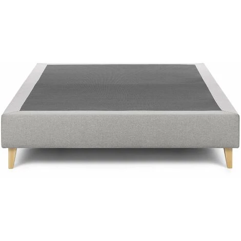 Kave Home - Base De Lit Nikos Gris 160 X 200 Cm Avec Structure En Bois De Hêtre Et Fibre En Tissu Avec Traitement Anti-tâches - Gris 3 Kave Home - Base De Lit Nikos Gris 160 X 200 Cm Avec Structure En Bois De Hêtre Et Fibre En Tissu Avec Traitement Anti-tâches - Gris